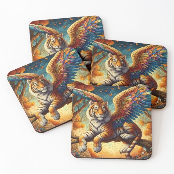 Item preview, Winged Tiger perched on a Tree designed and sold by ki-mer-a.
