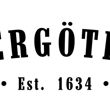 Artwork thumbnail, Östergötland County Sweden Est. 1634 Black Letter Sverige by establishedwear