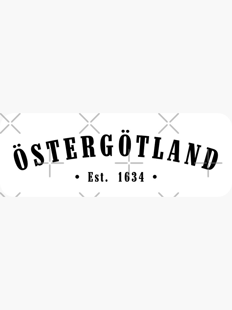 Thumbnail 3 of 3, Sticker, Östergötland County Sweden Est. 1634 Black Letter Sverige designed and sold by establishedwear.
