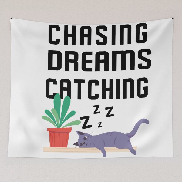 Item preview, Chasing dreams catching Zzz cute cat sleeping designed and sold by Creative-Wolf16.
