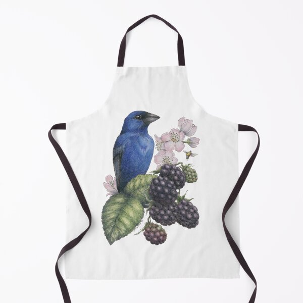 Item preview, Indigo Bunting Blackberries designed and sold by hnewmanart.