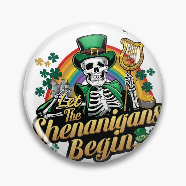 Item preview, Let The Shenanigans Begin St. Patrick's Day skeleton designed and sold by najega911.