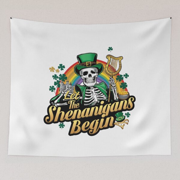 Item preview, Let The Shenanigans Begin St. Patrick's Day skeleton designed and sold by najega911.