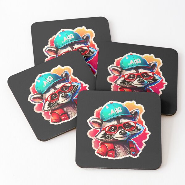 Item preview, Chic Raccoon: Fashionably Framed with Glasses designed and sold by Wonder Pixel Studio.