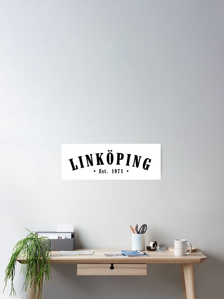 Thumbnail 2 of 3, Poster, Linköping Östergötland County Sweden Est. 1971 Black Letter Sverige designed and sold by establishedwear.