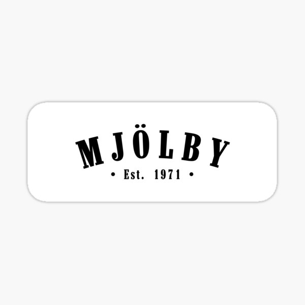 Mjölby Östergötland County Sweden Est. 1971 Black Letter Sverige Sticker