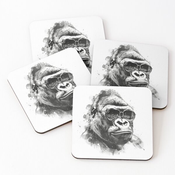 Item preview, Cool Sunglasses Gorilla B&W  designed and sold by ChromiaTechArt.
