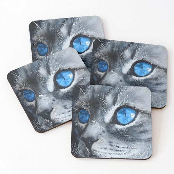 Item preview, Ojos Azules Cat closeup print designed and sold by dcrc.
