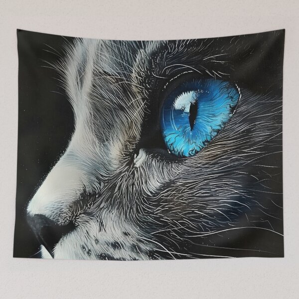 Item preview, ojos azules cat closeup print designed and sold by dcrc.