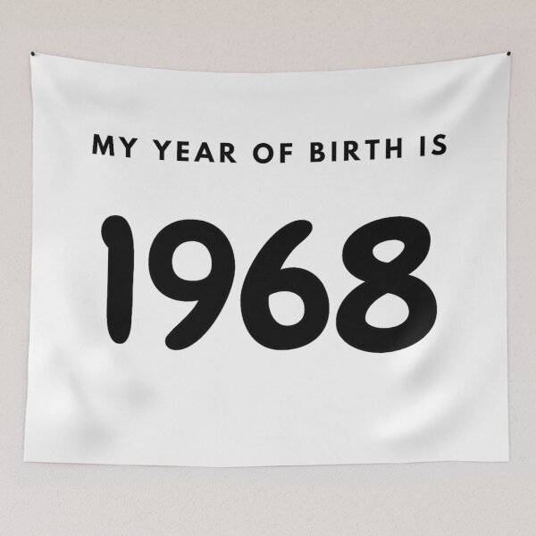 Item preview, My Year of Birth is 1968 designed and sold by LittleWorldShop.