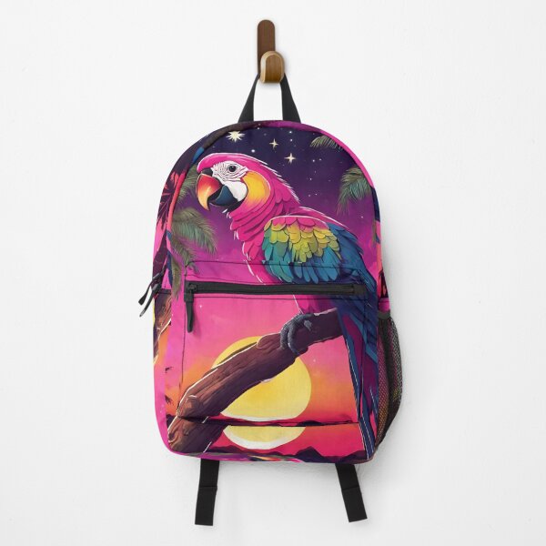 Item preview, Parrot and palms at evening, sky fall of stars, exotic vibes designed and sold by Sugar Wisdom .