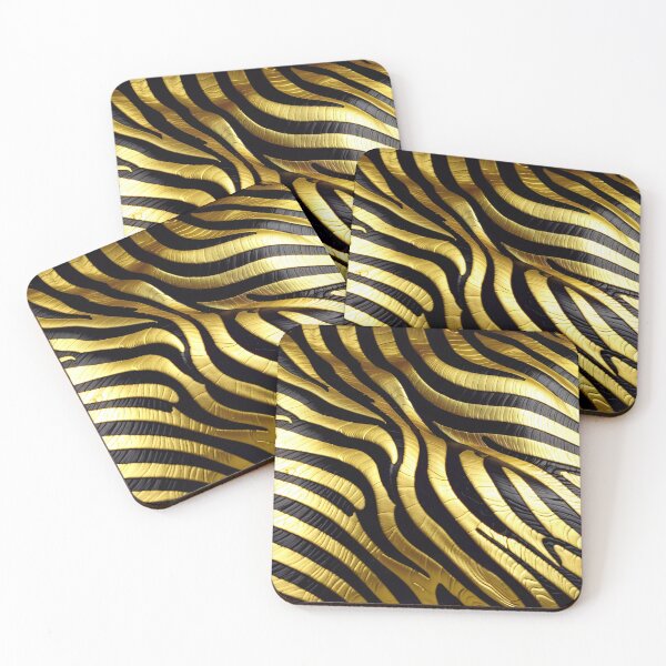 Item preview, Abstract Golden Zebra Skin Pattern designed and sold by TheArtOfPat.