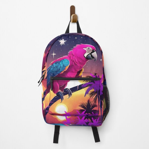 Item preview, Parrot and palms at evening, sky fall of stars, exotic vibes designed and sold by Sugar Wisdom .