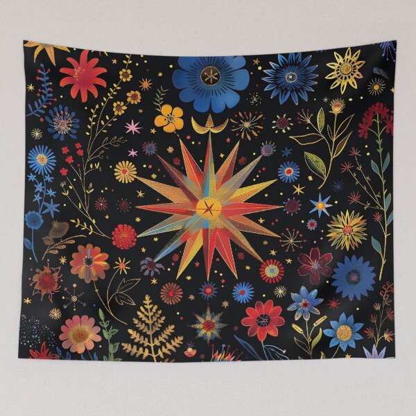 Item preview, colorful botanical cosmos print designed and sold by dcrc.