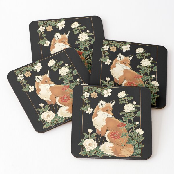 Item preview, Japanese Red Fox With Flowers,Floral Fox designed and sold by xiao xuans.