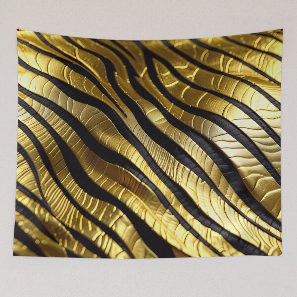 Item preview, Abstract Golden Zebra Skin Pattern designed and sold by TheArtOfPat.