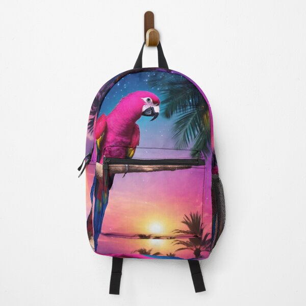 Item preview, Parrot and palms at evening, sky fall of stars, exotic vibes designed and sold by Sugar Wisdom .