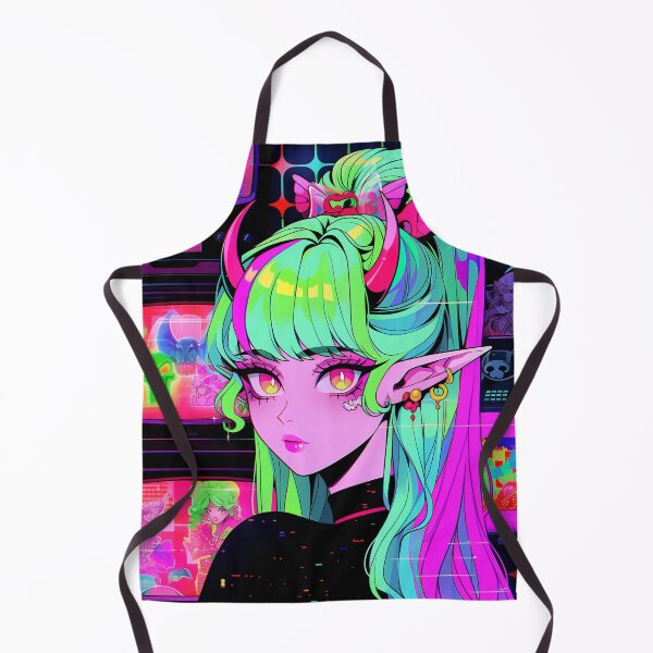 Item preview, Cyber Neon Arcade Fantasy Anime Girl designed and sold by bubblegoth.