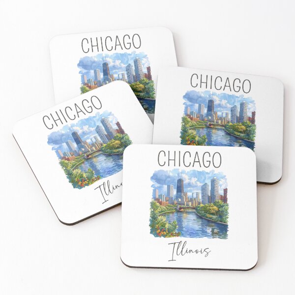 Item preview, Watercolor Design of Chicago - Illinois - US designed and sold by Sketch-Shack.