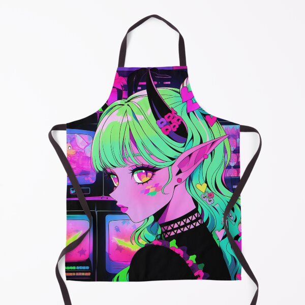 Item preview, Neon Cyber Elf Arcade Anime Girl designed and sold by bubblegoth.