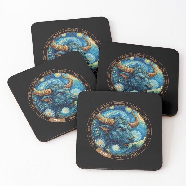Item preview, ZODIAC Taurus - Astrological TAURUS - TAURUS - ZODIAC sign - Van Gogh style - 4 designed and sold by ArtProjectShop.