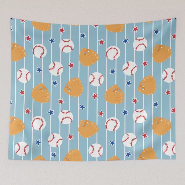 Item preview, Baseball Pinstripe Light Blue Baby Sports designed and sold by SamAnnDesigns.