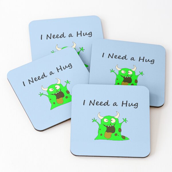 Item preview, I Need a Hug Cute Blob Monster Light-Color designed and sold by TinyStarAmerica.