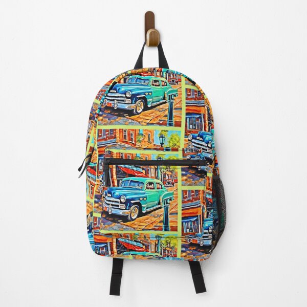 Item preview, Vintage Car Street Art designed and sold by Health And Fitness Posts e-Store.