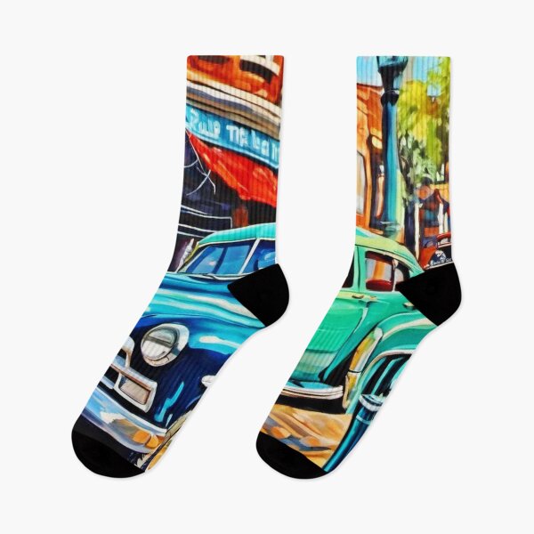 Item preview, Vintage Car Street Art designed and sold by Health And Fitness Posts e-Store.