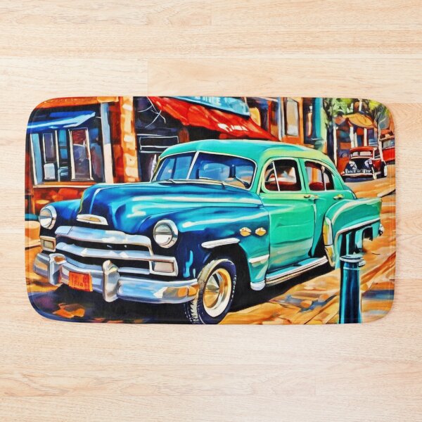 Item preview, Vintage Car Street Art designed and sold by Health And Fitness Posts e-Store.