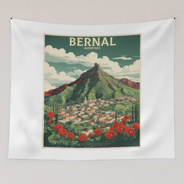 Item preview, Bernal Queretaro Magic Town Mexico Vintage Travel Tourism Poster  designed and sold by TravelersGems.