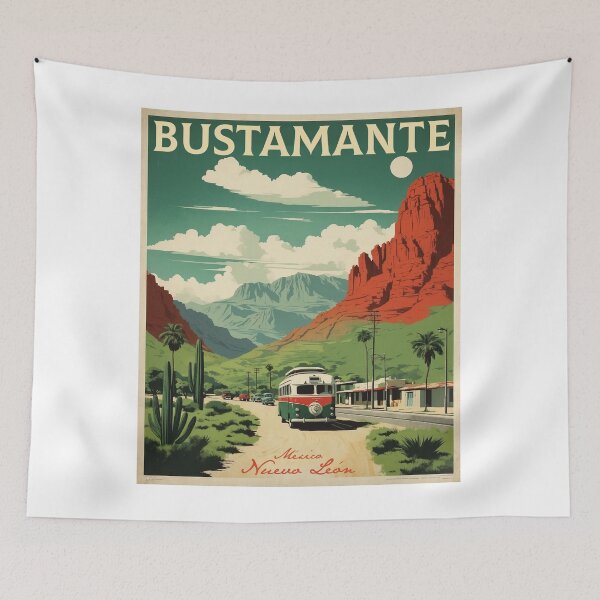 Item preview, Bustamante Nuevo Leon Magic Town Mexico Vintage Travel Tourism Poster  designed and sold by TravelersGems.