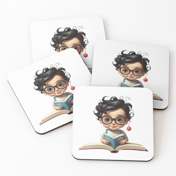 Item preview, Niña con gafas leyendo un libro designed and sold by GCBTienda.