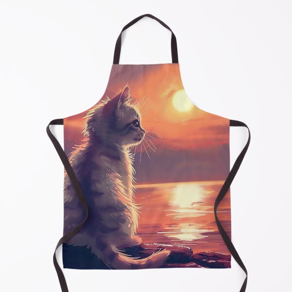 Item preview, Cute Cartoon Cat watching the Sunset designed and sold by CatsAndDogs-TF.