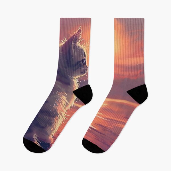 Item preview, Cute Cartoon Cat watching the Sunset designed and sold by CatsAndDogs-TF.