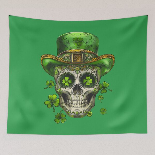 Item preview, Saint Paddys Patricks Sugar Skull Leprechaun designed and sold by Wild-Co.