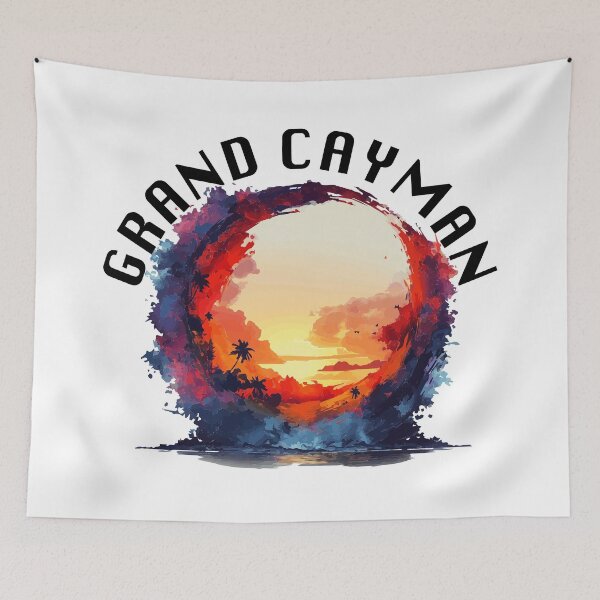 Item preview, Grand Cayman Sunset (with Black Lettering) designed and sold by VelvetRoom.