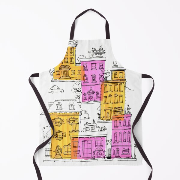 Item preview, Town No. 1 – Illustration of vintage style houses designed and sold by Bastiano's Nerdiverse.