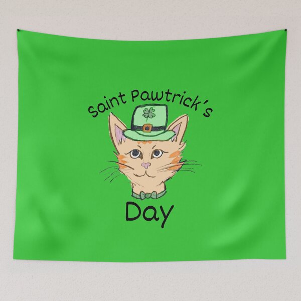 Item preview, Happy Saint Pawtrick's Day Saint Patrick's Cat Gifts designed and sold by Laugh-Lines.