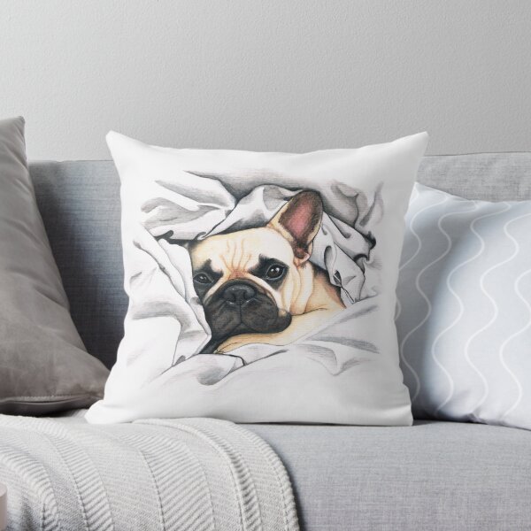 french bulldog - @MiudaFrenchie Throw Pillow