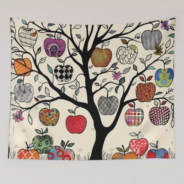 Item preview, Colorful Patchwork Apple Tree: Unique and Artistic Design for Nature and Fruit Lovers - Perfect for Wall Art and Personal Accessories designed and sold by David Balzen.