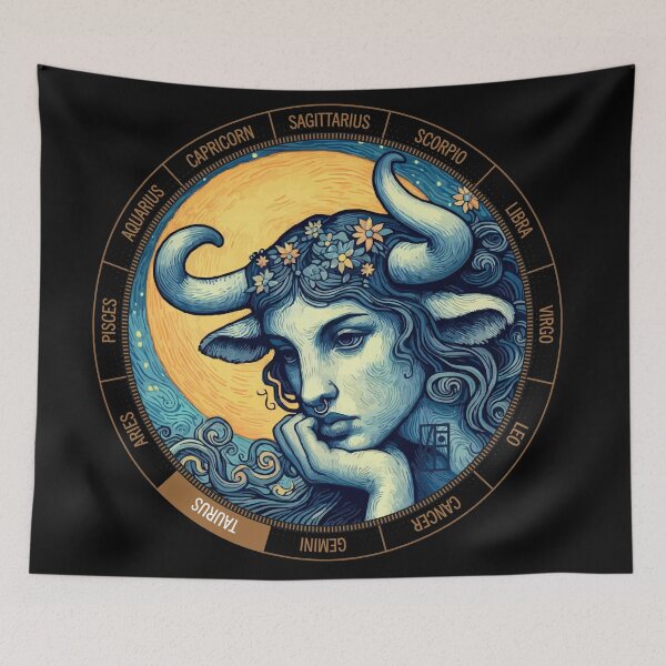 Artikelvorschau, ZODIAC Stier - Astrologischer STIER - TAURUS - ZODIAC-Zeichen - Van-Gogh-Stil - 7 entworfen und verkauft von ArtProjectShop.