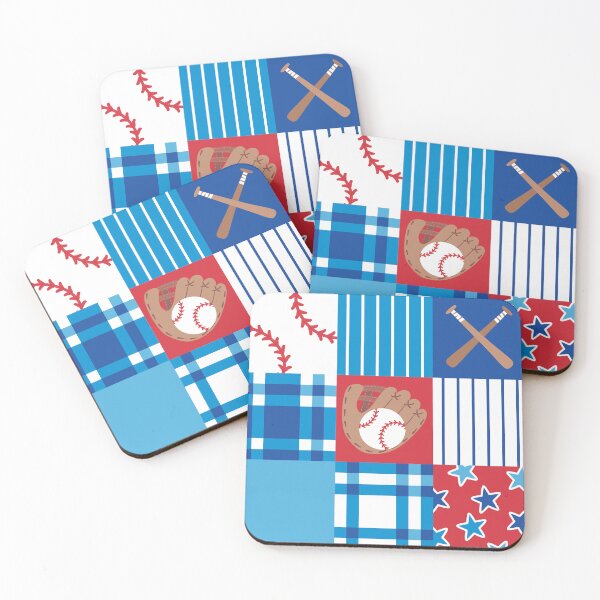Item preview, Baseball Quilt Squares Blue Kids Sports designed and sold by SamAnnDesigns.