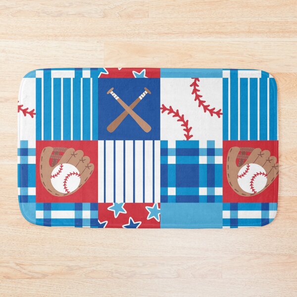 Item preview, Baseball Quilt Squares Blue Kids Sports designed and sold by SamAnnDesigns.