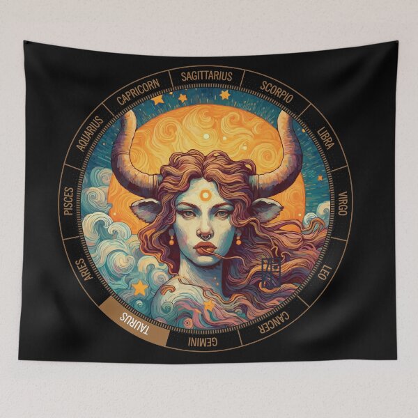 Artikelvorschau, ZODIAC Stier - Astrologischer STIER - TAURUS - ZODIAC-Zeichen - Van-Gogh-Stil - 10 entworfen und verkauft von ArtProjectShop.