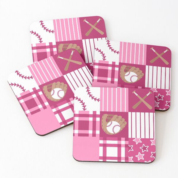 Item preview, Baseball Quilt Squares Girls Pink Sports designed and sold by SamAnnDesigns.