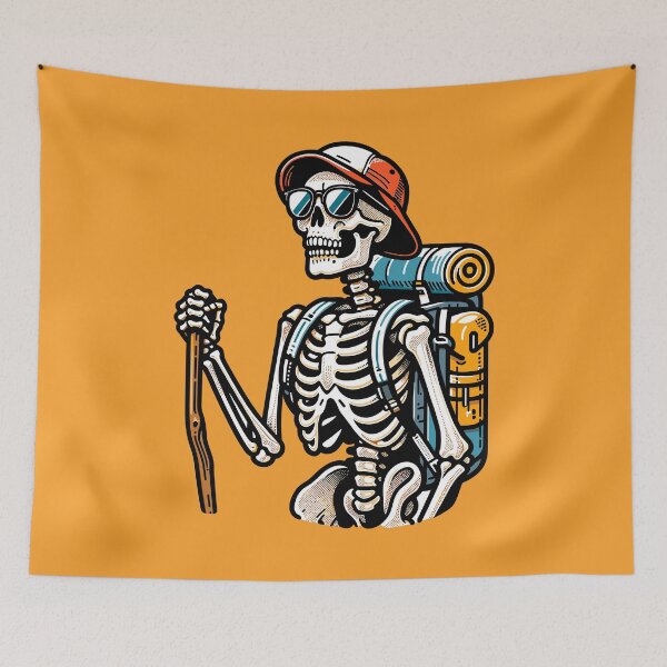 Item preview, Skeleton Adventurer Ready for Travel - Hiking Humor designed and sold by greenwhite25.