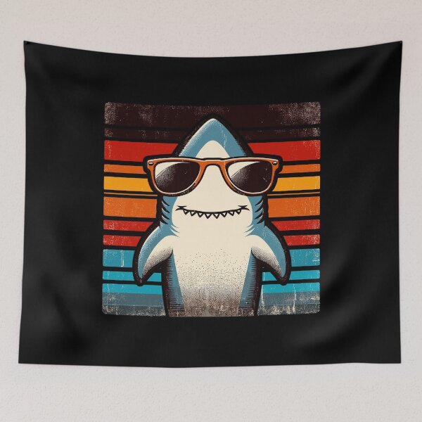 Item preview, Cool Retro Shark in Sunglasses 70s 80s 90s Funny Shark designed and sold by KsuAnn.