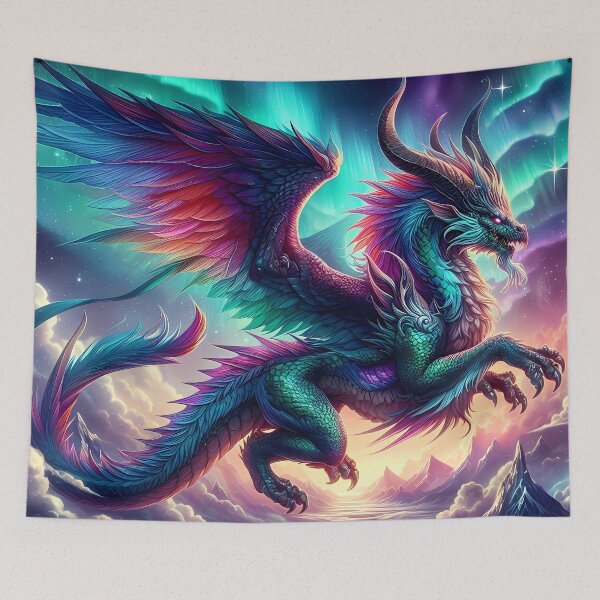 Item preview, Majestic Aurora Dragon Soaring at Dusk designed and sold by Vitalka-uk.