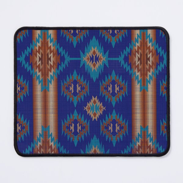 Item preview, Sarape print Blue and Brown designed and sold by Marcia and Ron Stacy Studios.